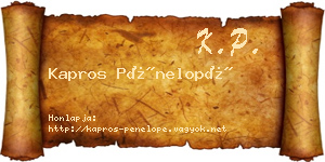 Kapros Pénelopé névjegykártya